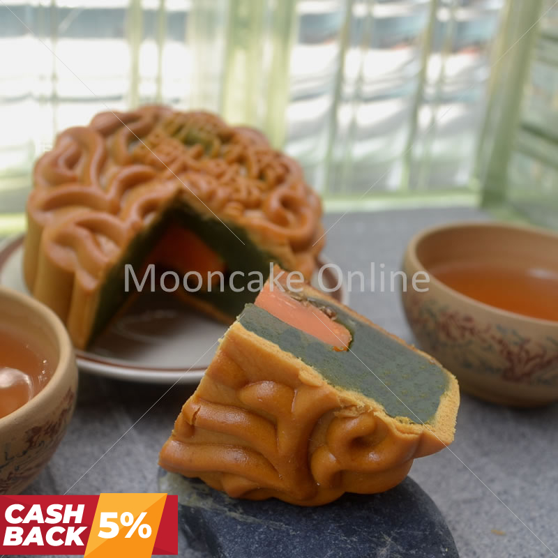 单黄绿茶 Green Tea Lotus Paste Mooncake with 1 Yolk 