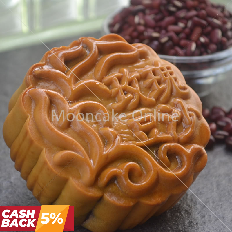 单黄豆沙 Red Bean Paste Mooncake with 1 Yolk 